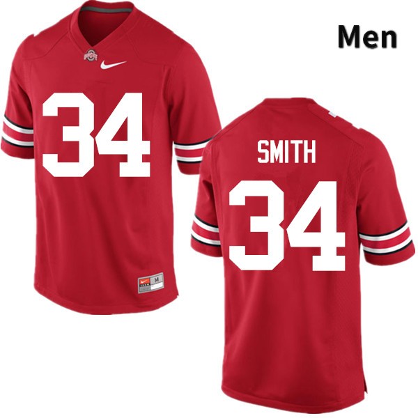 Ohio State Buckeyes Erick Smith Men's #34 Red Game Stitched College Football Jersey